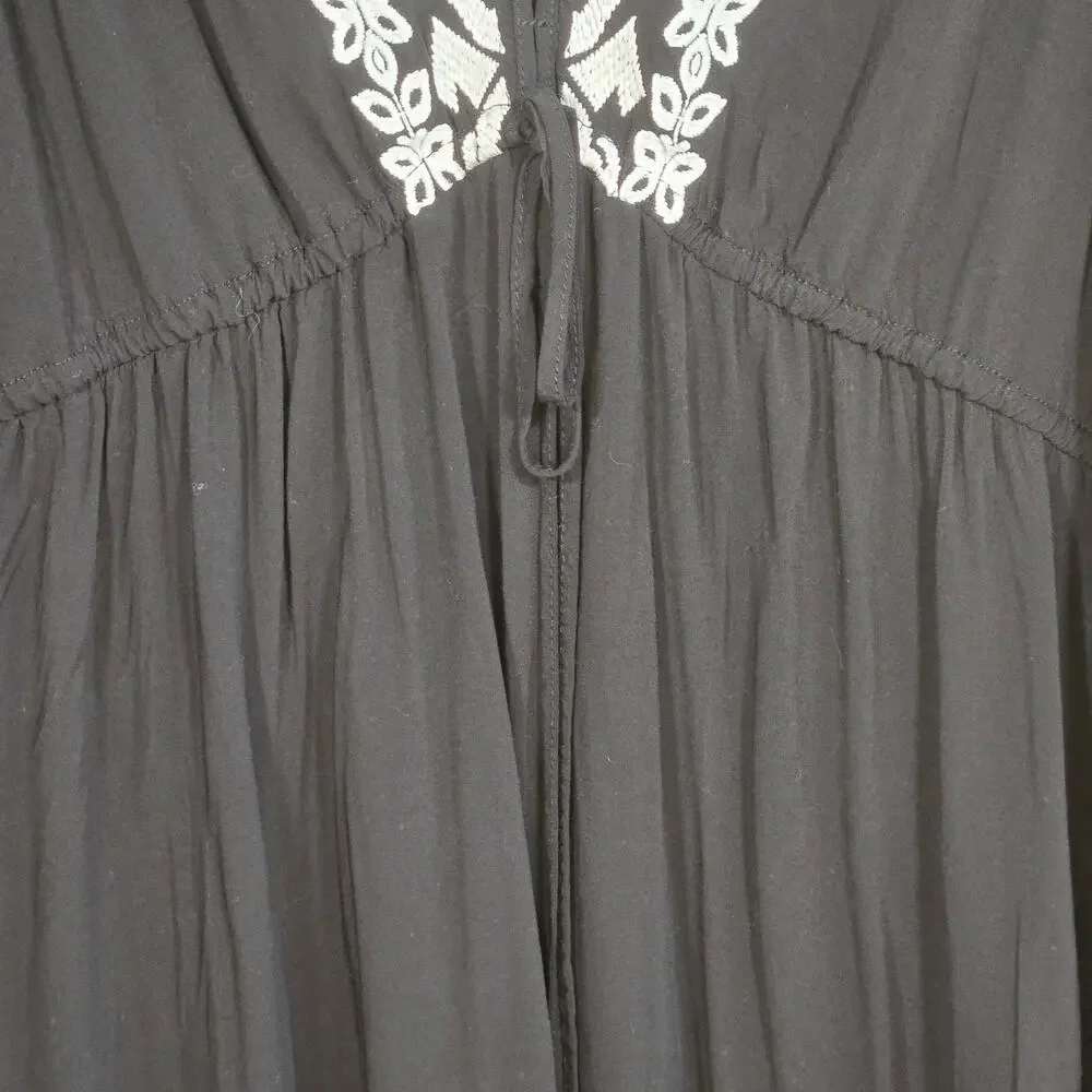 Stetson Black With White Embroidery Dress. Size Large - Picture 8 of 10